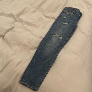 Levi's pinch waist distressed denim